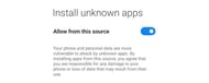 Provide permission to install apps from unknown source